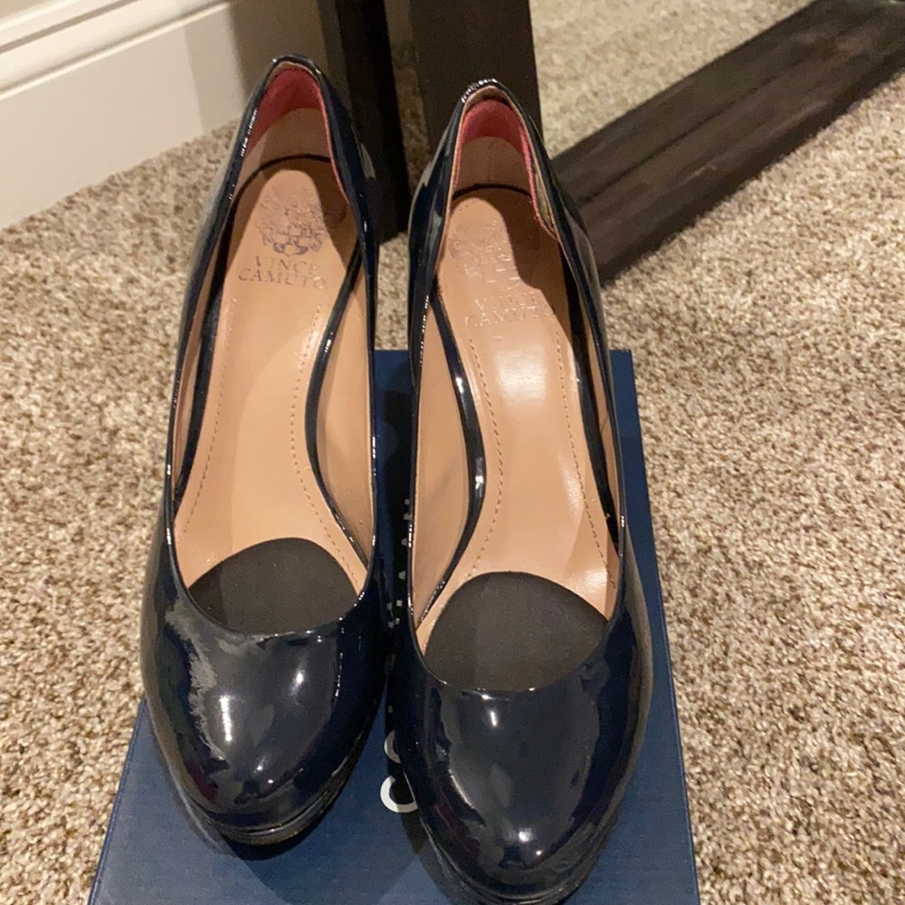 Vince Camuto Blue Patent Leather Heel